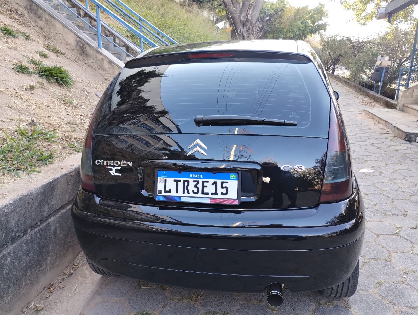 Suporte Moldura Placa Mercosul Carro Bandeira França - 1 Par