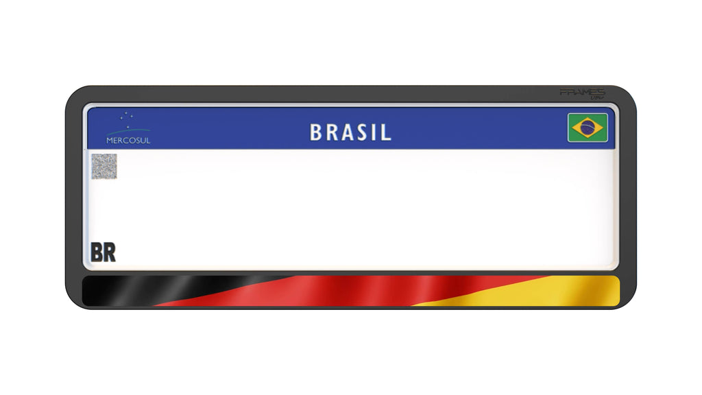 Suporte Moldura Placa Mercosul Carro Bandeira Alemanha 2 - 1 Par