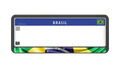 Suporte Moldura Placa Mercosul Carro Bandeira Brasil 7 - 1 Par