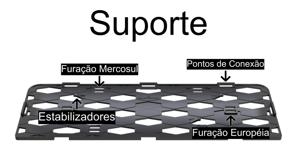 Suporte Moldura Placa Mercosul Carro Bandeira Alemanha 2 - 1 Par