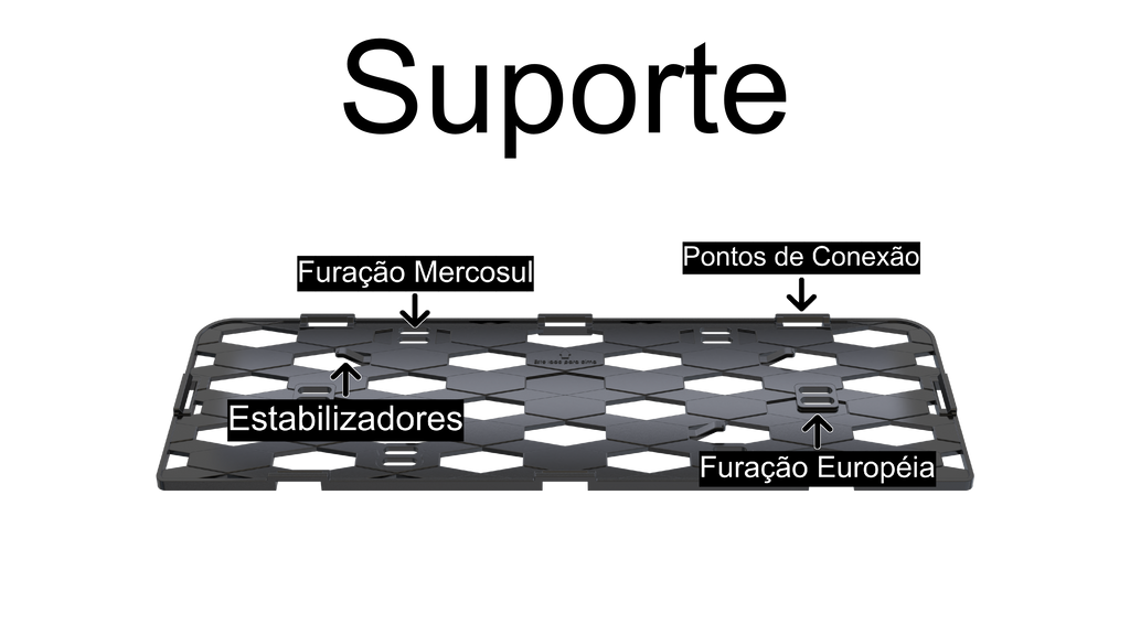 Suporte Moldura Placa Mercosul Carro Bandeira Grã Bretanha - 1 Par