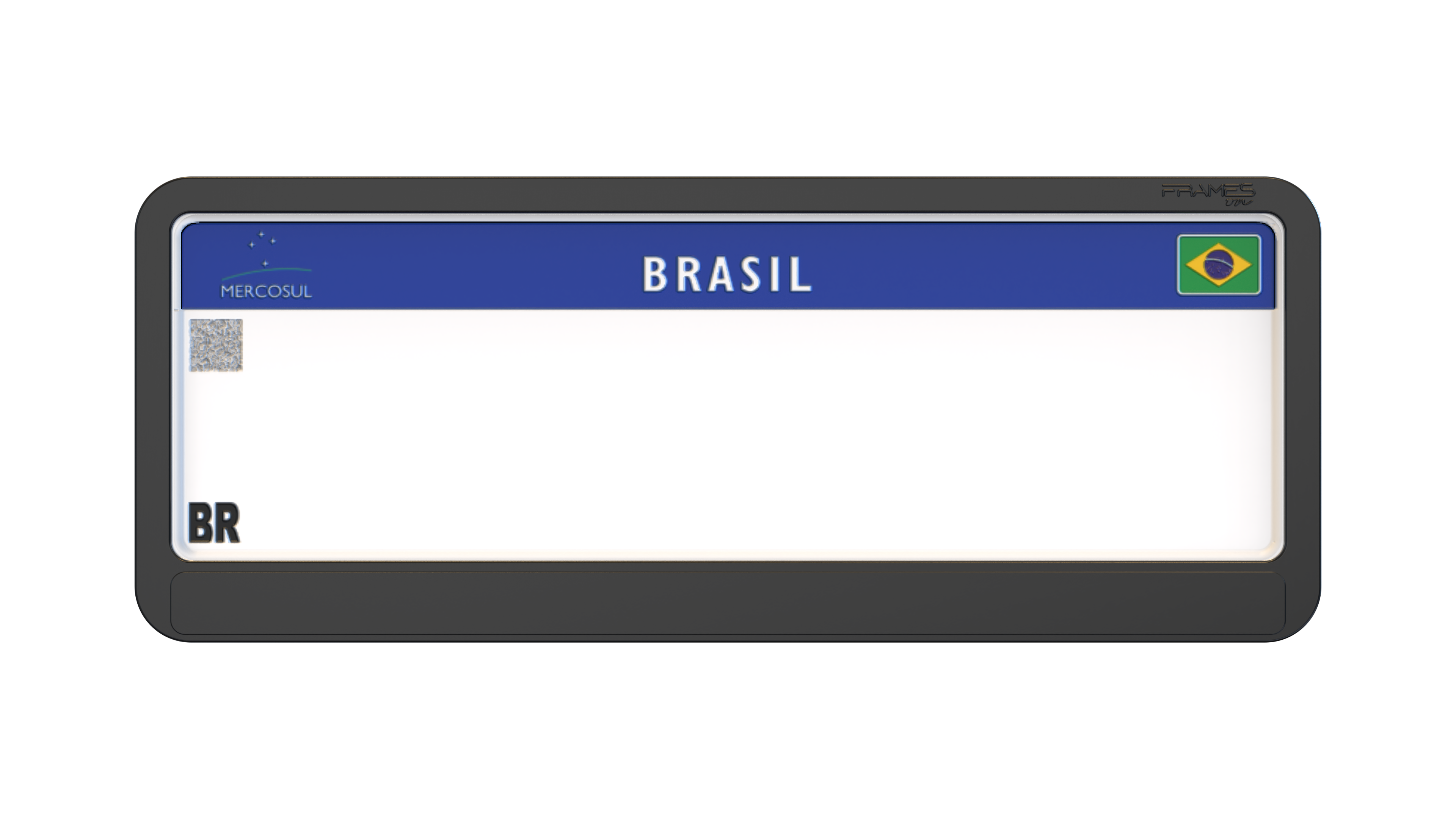 Suporte Moldura Placa Mercosul Carro Preto Full - 1 Par