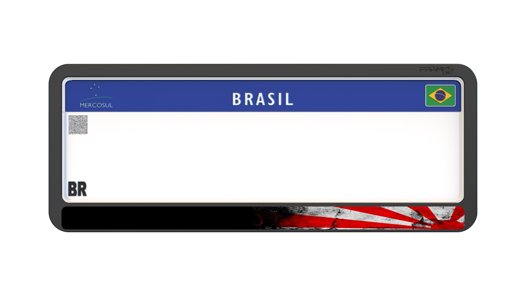 Suporte Moldura Placa Mercosul Carro Rising Sun - 1 Par