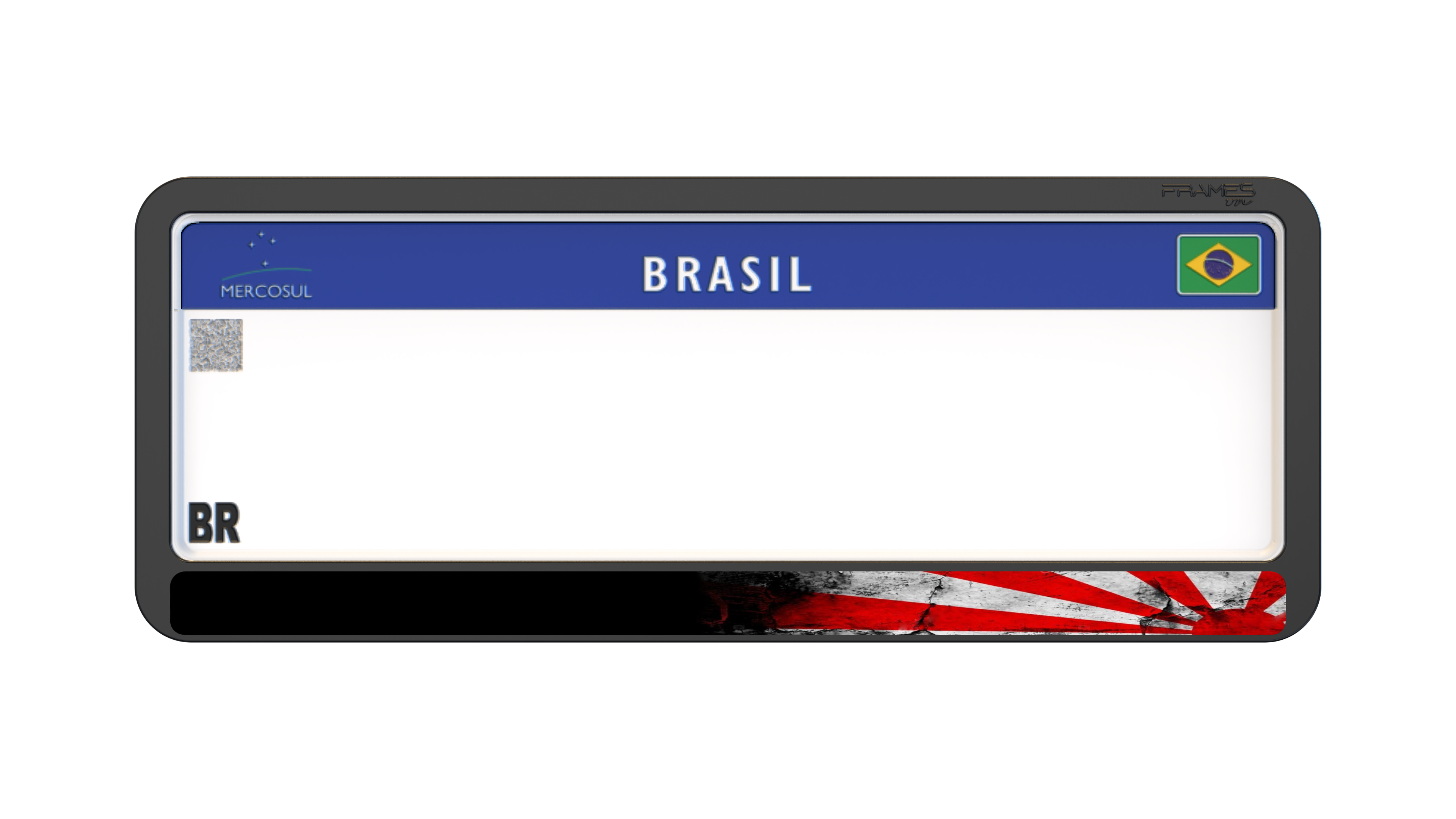 Suporte Moldura Placa Mercosul Carro Rising Sun - 1 Par