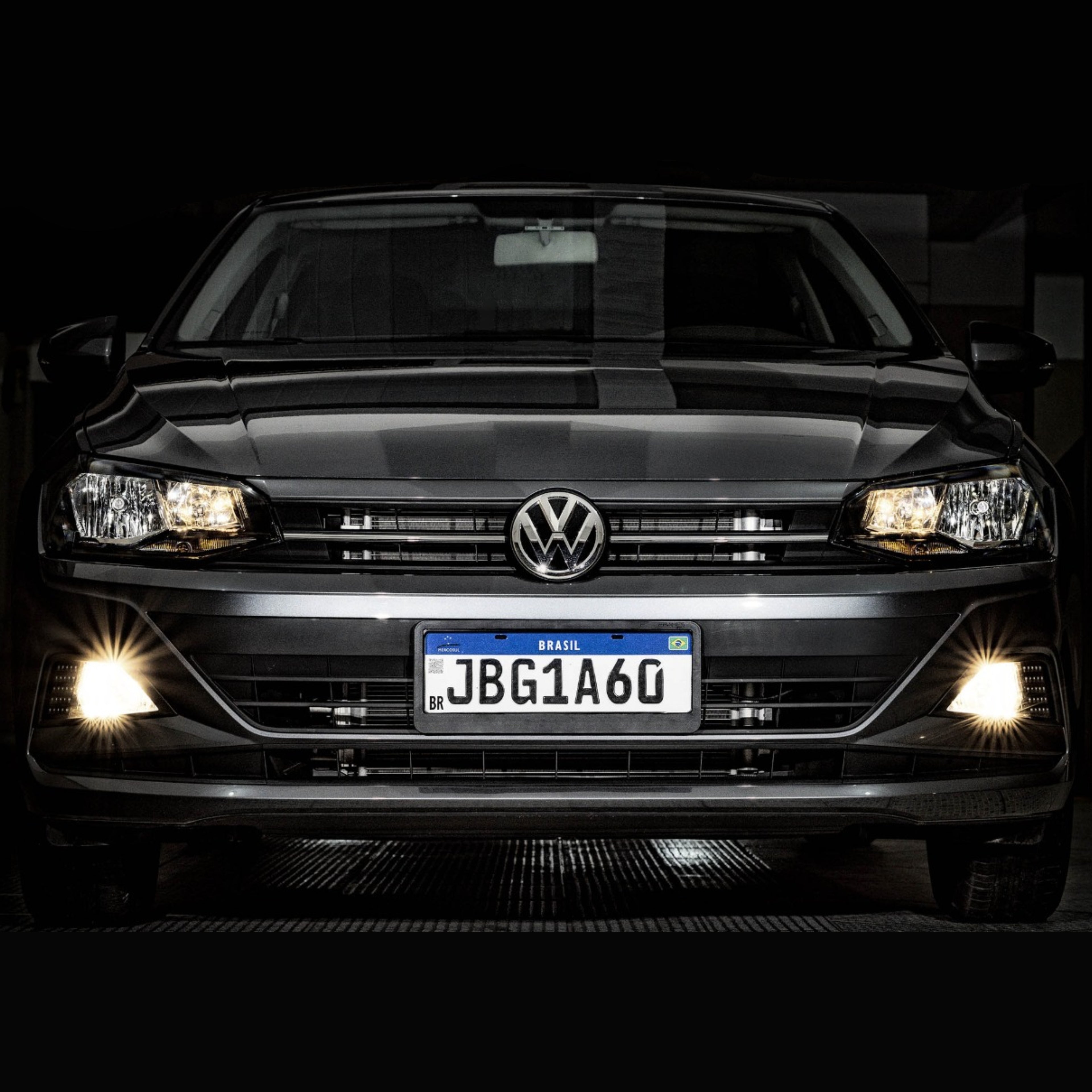 Suporte Moldura Placa Mercosul Carro Preto Full - 1 Par