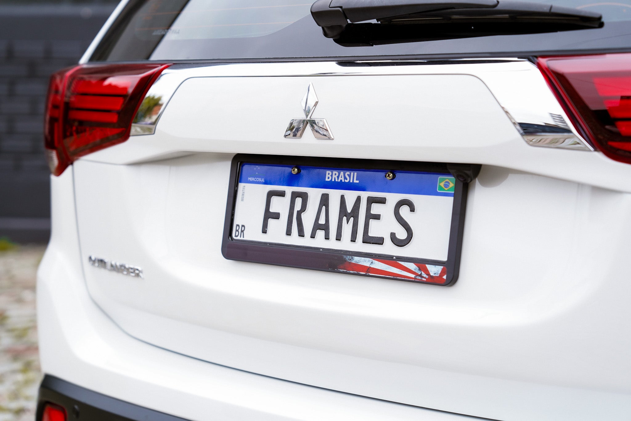 Suporte Moldura Placa Mercosul Carro Rising Sun - 1 Par