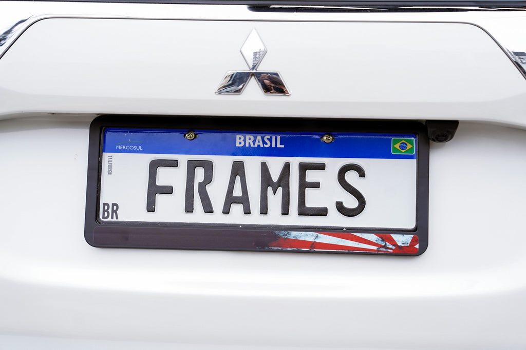 Suporte Moldura Placa Mercosul Carro Rising Sun - 1 Par