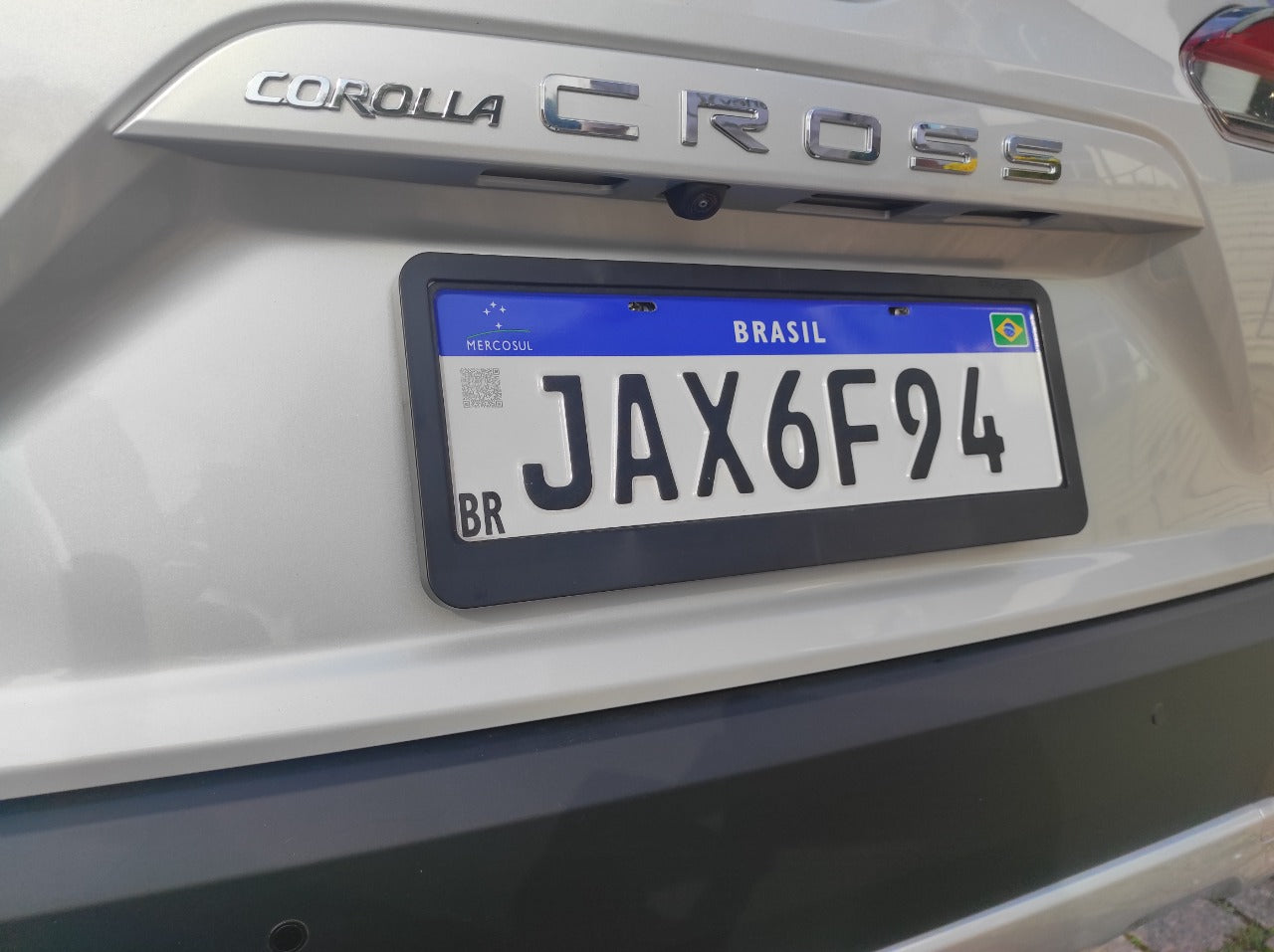 Suporte Moldura Placa Mercosul Carro Preto Full - 1 Par